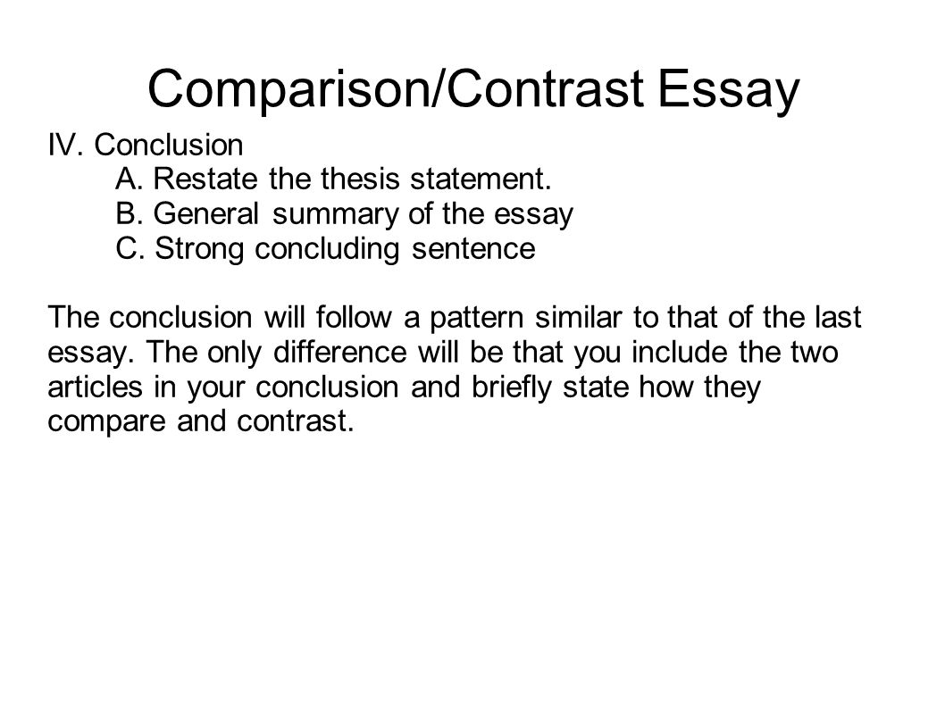 Compare and contrast essay help