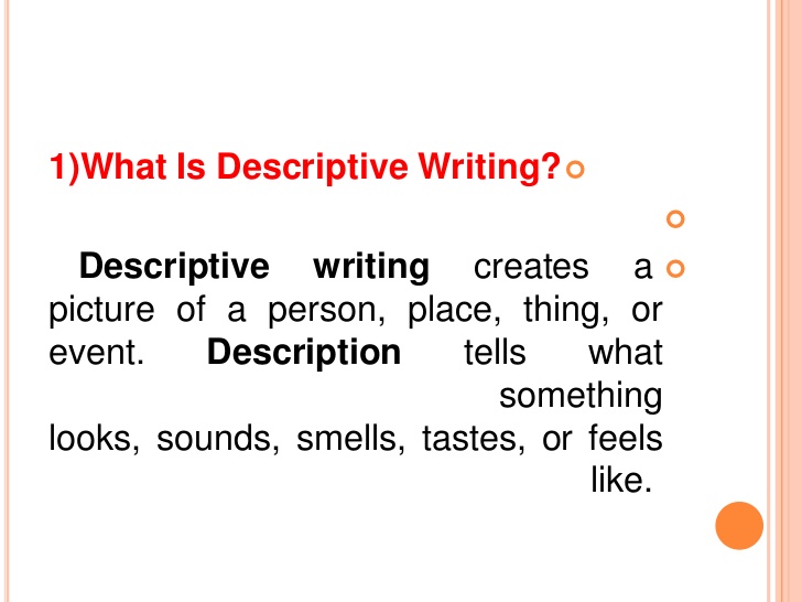 Help writing descriptive essays