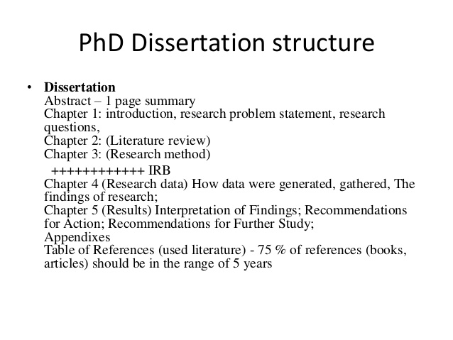 Outline for phd dissertation