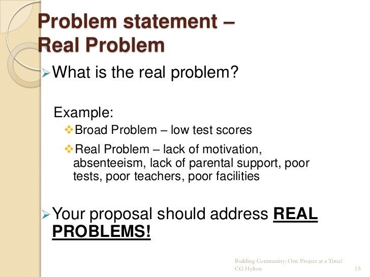 Problem statement of project
