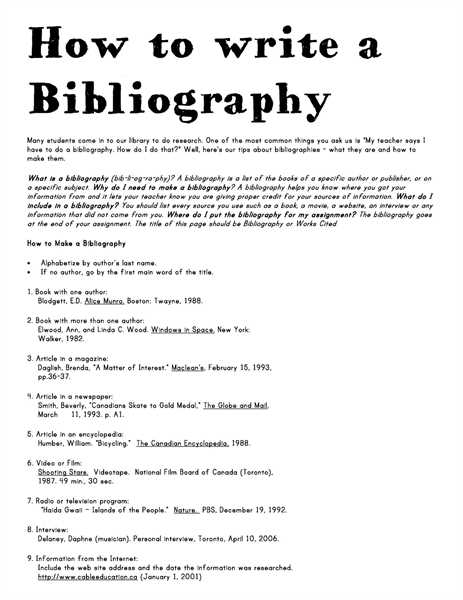 Bibliography on books