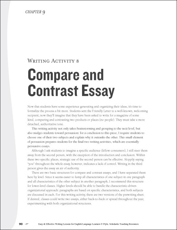 how to do a compare and contrast essay