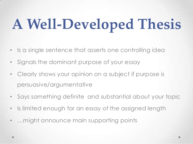 Thesis of a research paper
